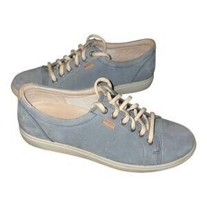 Ecco  sz 9 Womens Nubuck leather Soft Blue lace up sneakers